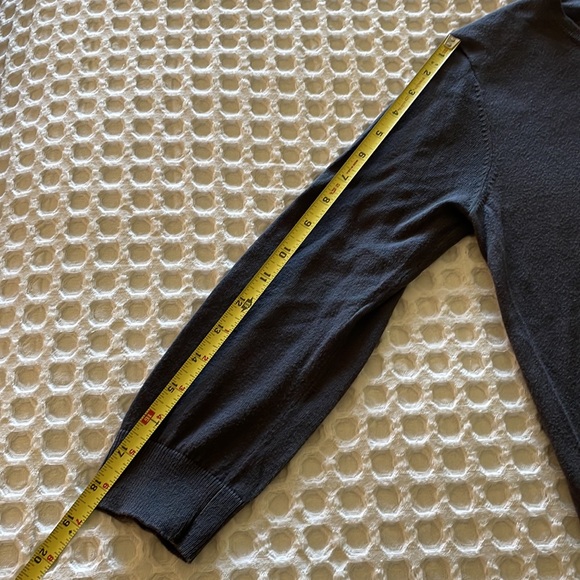 Ann Taylor Loft Ruffled Front Cardigan, Gray, Size Small - Picture 6 of 8